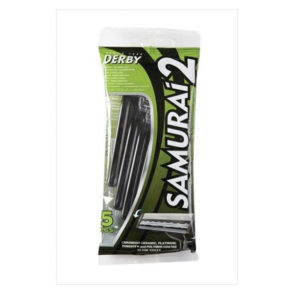 Derby Samurai 2 Twinblade Disposable Razor, Pack Of 5