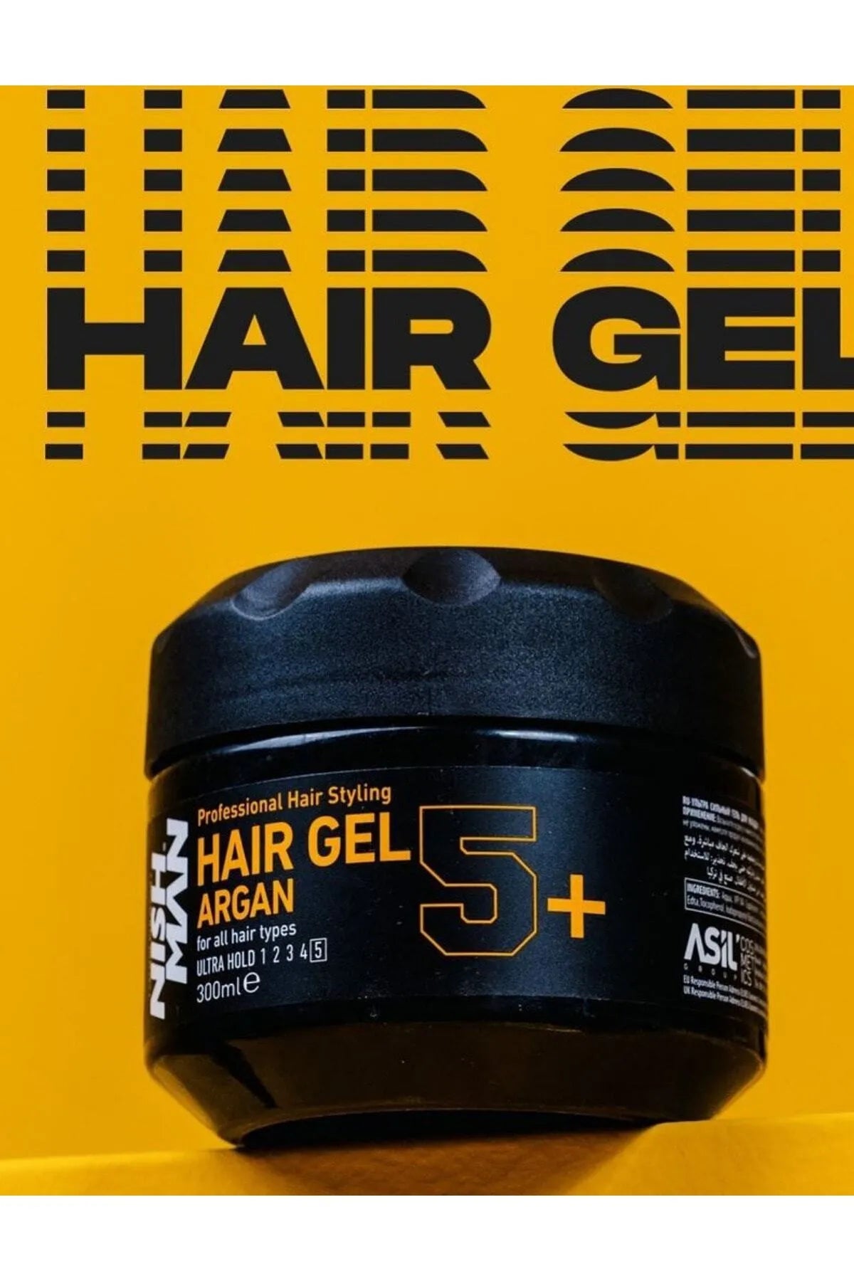 Nishman Argan Hair Styling Gel Ultra Hold 300Ml - Moisturizing And Long Lasting Styling Gel