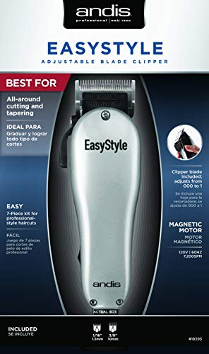 EasyStyle 7 piece home hair cutting clipper kit (silver)