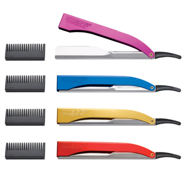 Kiepe Professional Pro Cut Aluminum Razor-Comb In Blue, Purple, Golden, And Red