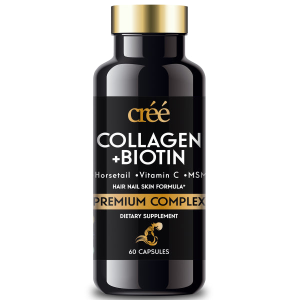 Cree Hair, Skin & Nails Supplement With Biotin & Amino Acids - Hair Growth Support For Men & Women - 60 Capsules