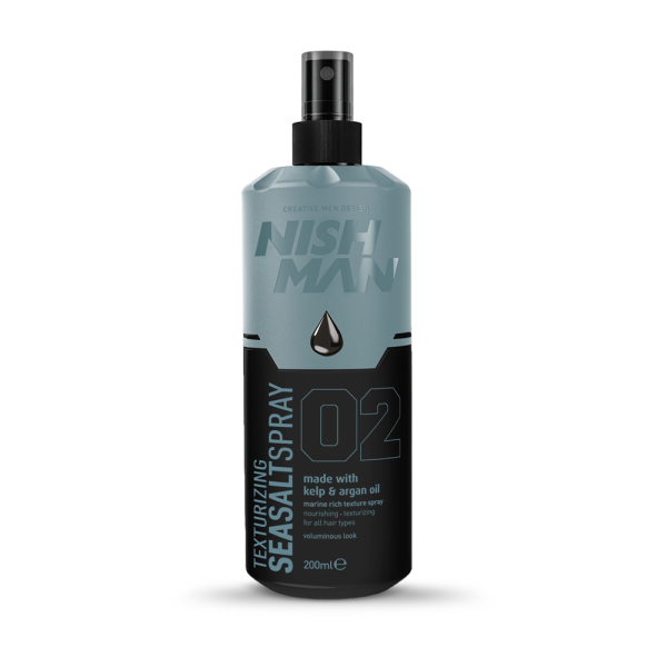 Nishman Sea Salt Spray With Kelp And Argan Oil - Natural Texture And Volume Booster For Hair