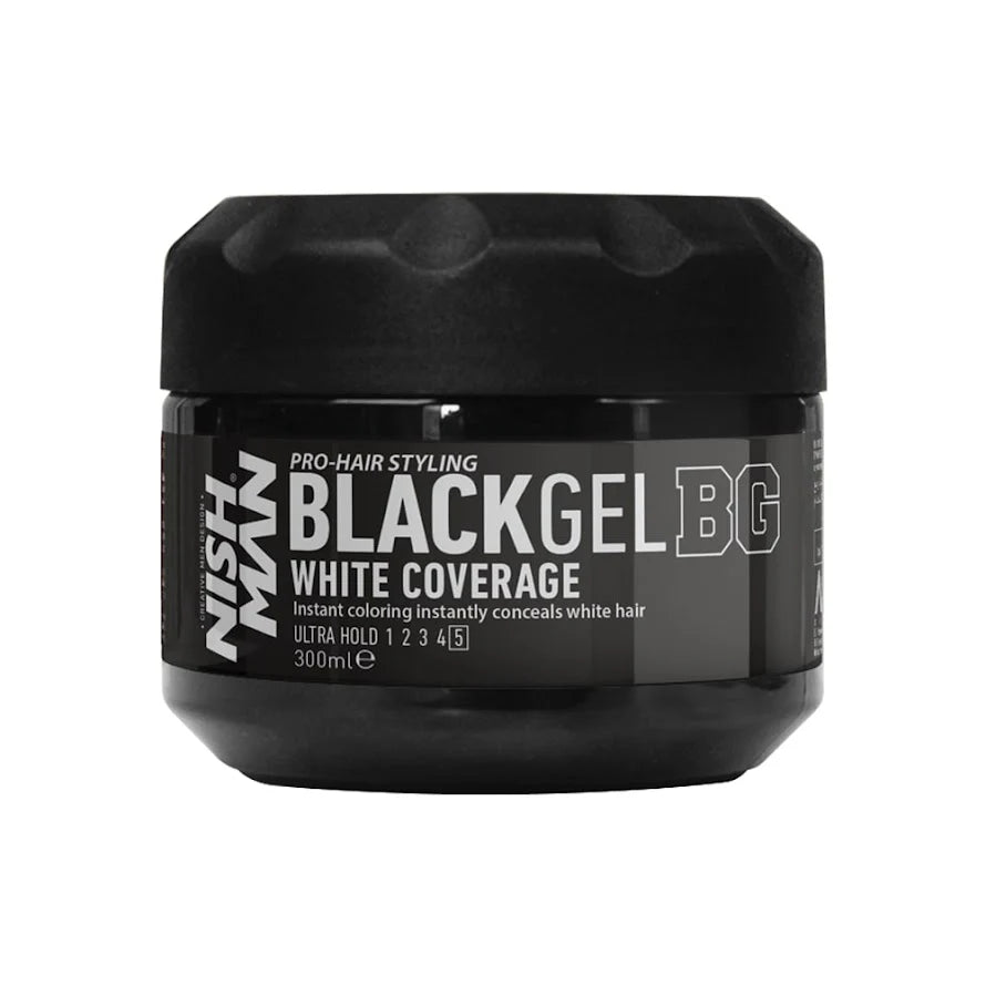 Nishman Black Gel Hair Dye - Full Coverage White Hair 300Ml