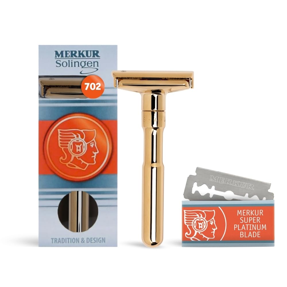 MERKUR FUTUR 702 Adjustable Double Edge Safety Razor - Bright Gold