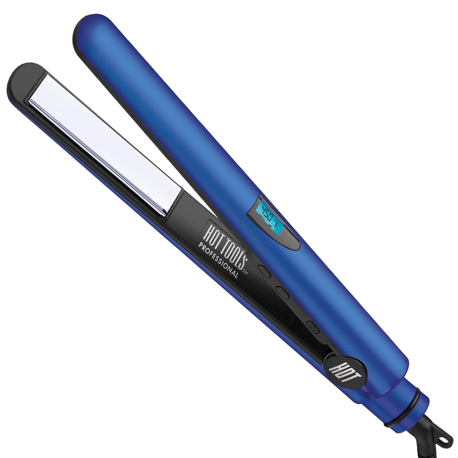 Hot Tools Radiant Blue 1" Digital Salon Flat Iron-Titanium