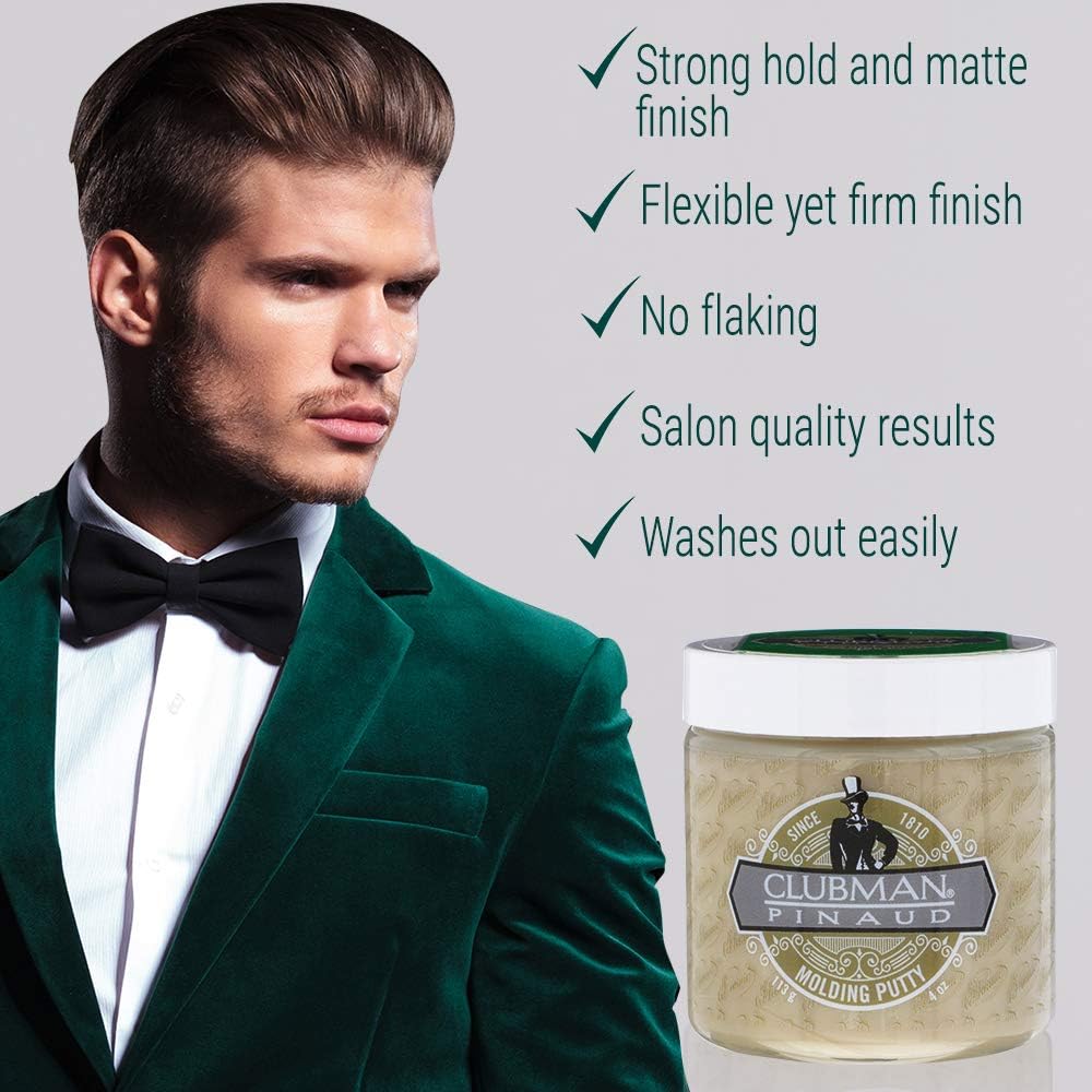 Clubman Molding Putty 113G 4Oz - Professional Grade Hair Styling Clay
