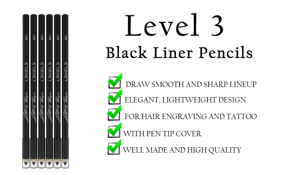 LV3 6PC LINER PENCILS BLACK