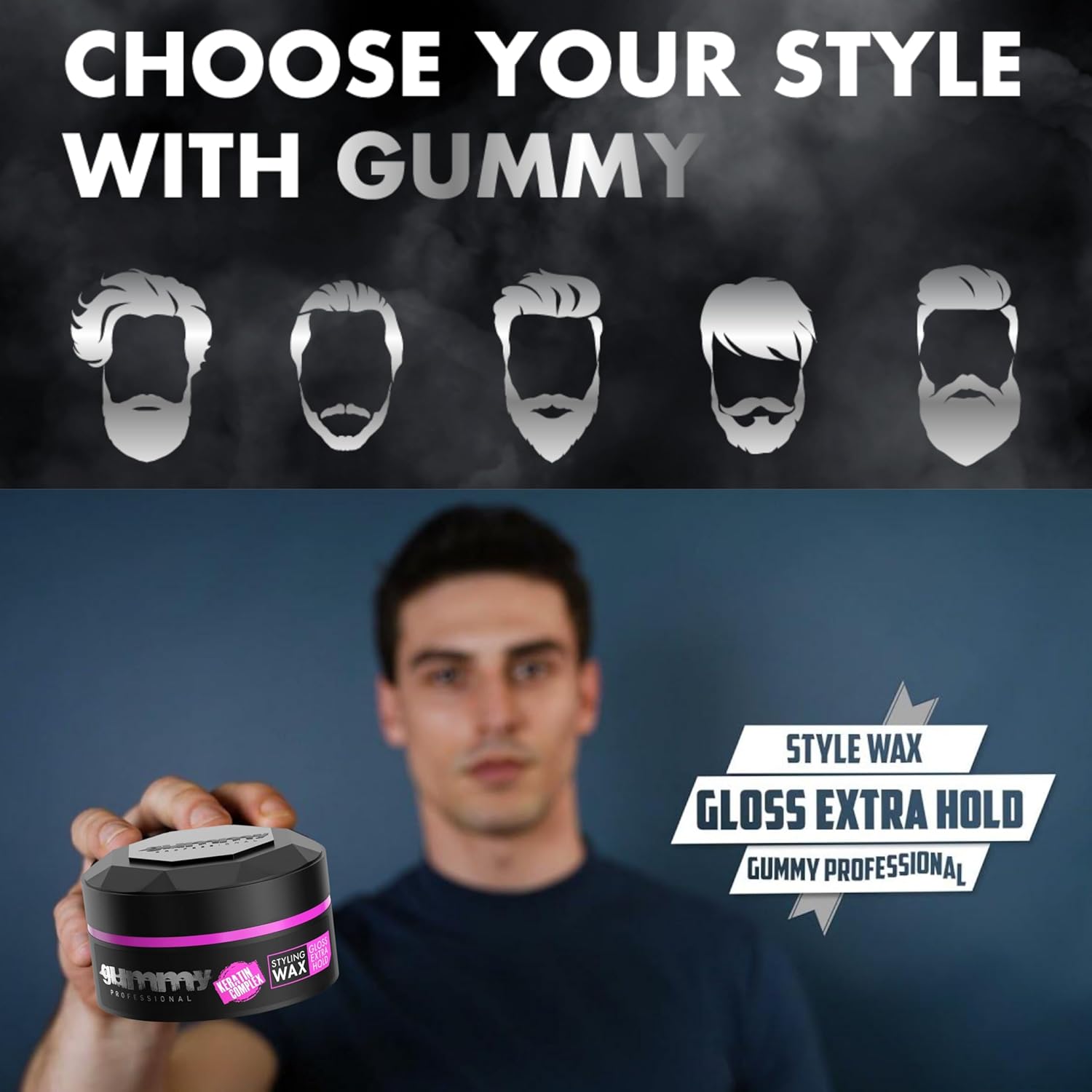Gummy Extra Gloss Hair Styling Wax - High Shine Formula