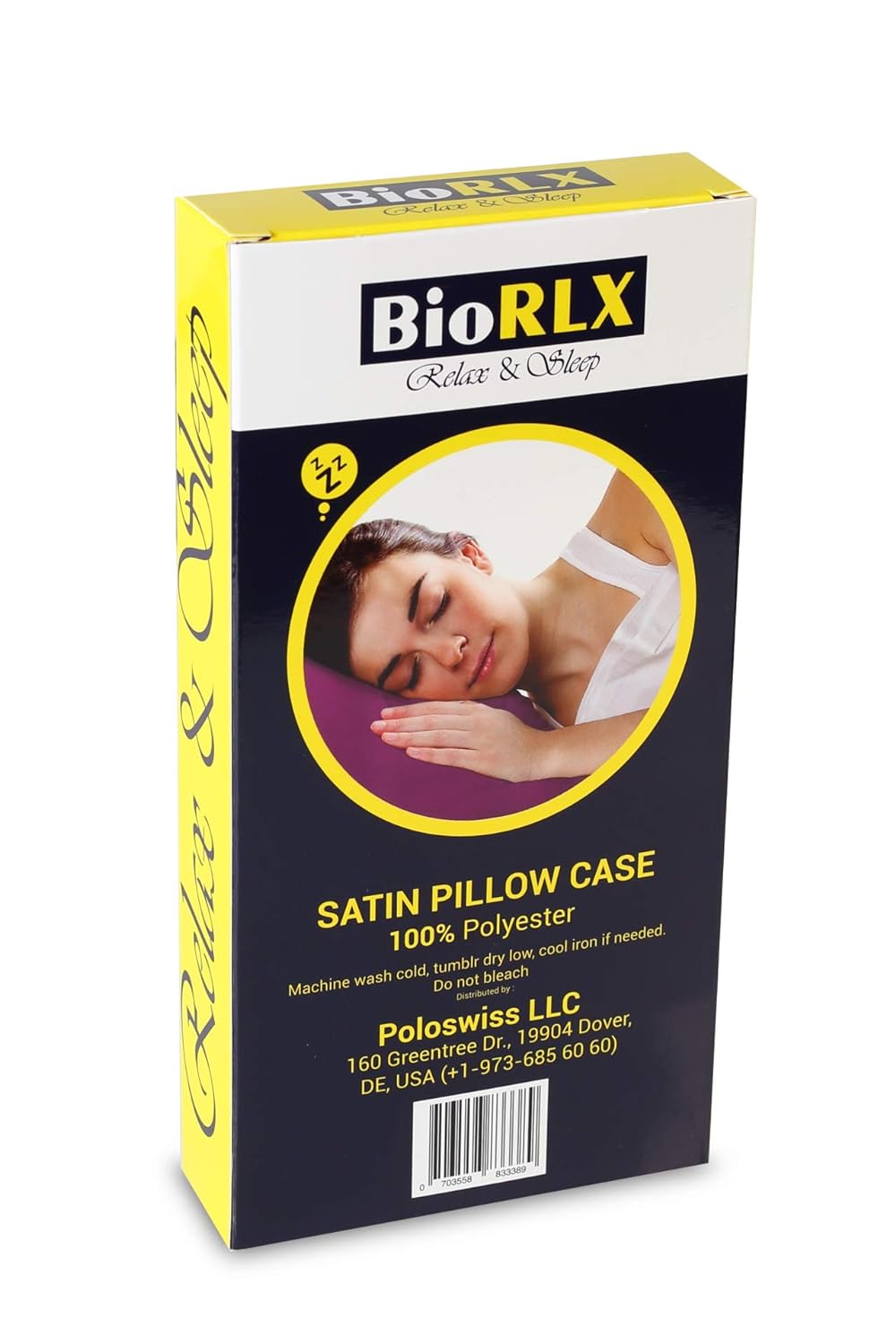 BioRLX Satin Pillow Case for Hair & Facial Skin to Prevent Wrinkles Hidden Zipper (Plum, 1)