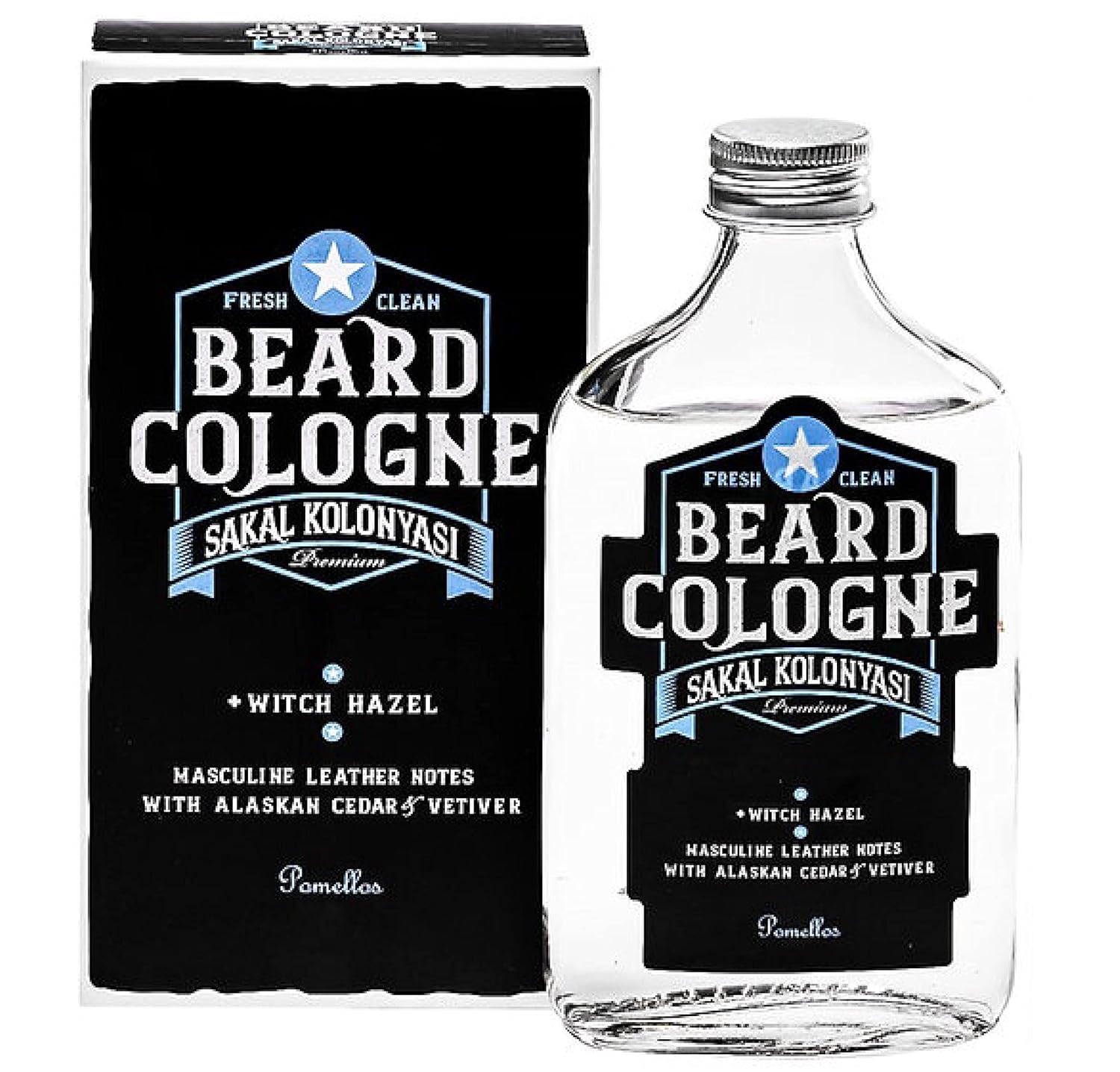 Pomellos Beard Cologne Masculine Leather Notes, Alaskan Cedar & Vetiver (250 Ml)