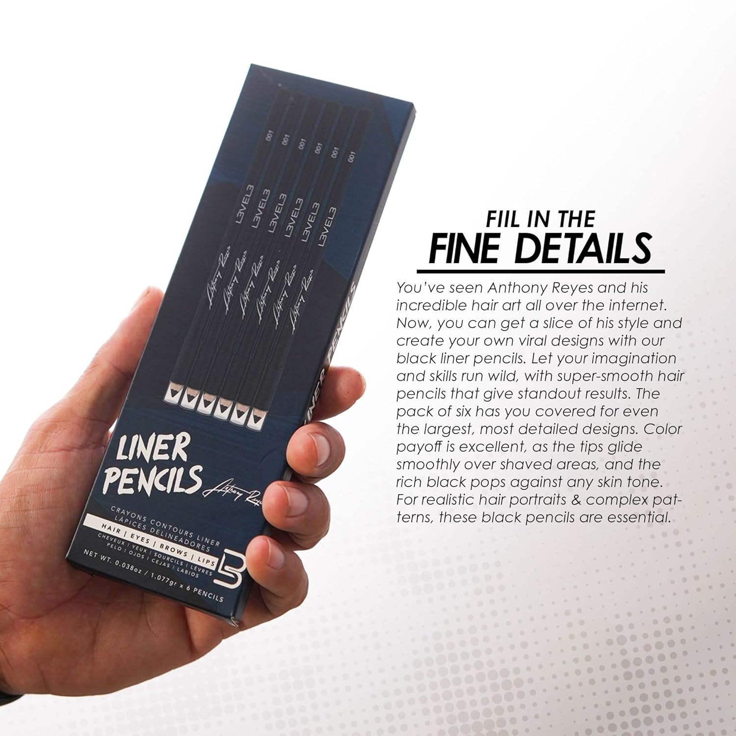 LV3 6PC LINER PENCILS BLACK