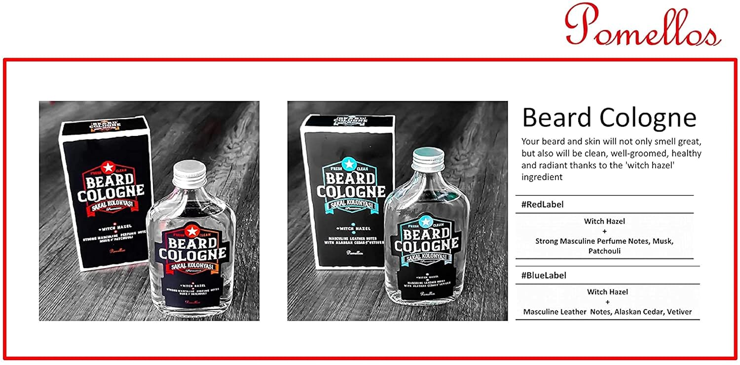 Pomellos Beard Cologne - Notes de cuir masculines, cèdre d'Alaska et vétiver (250 ml)