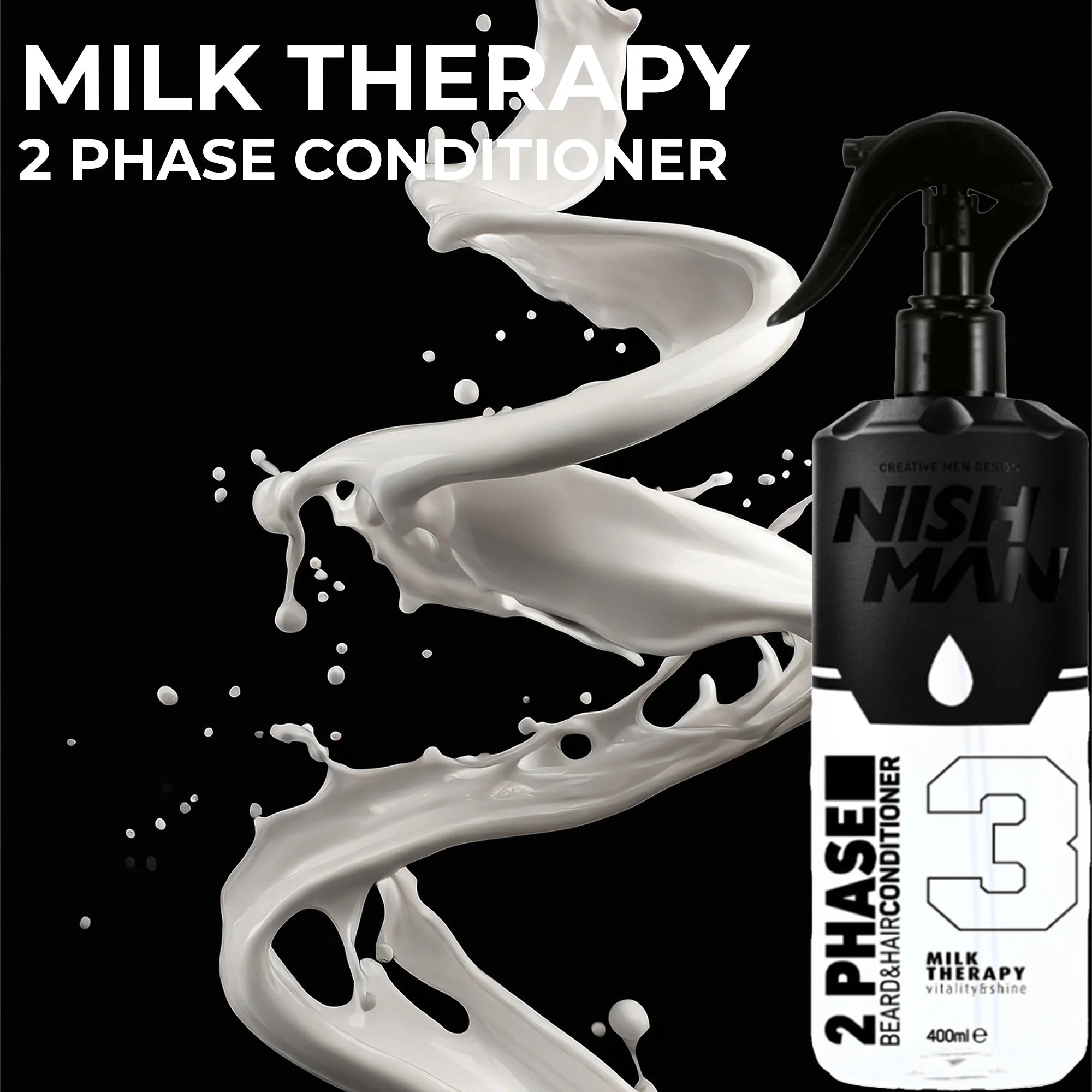 Nishman 2 Phase Milk Therapy Conditioner 400Ml - Hydrating And Nourishing Formula