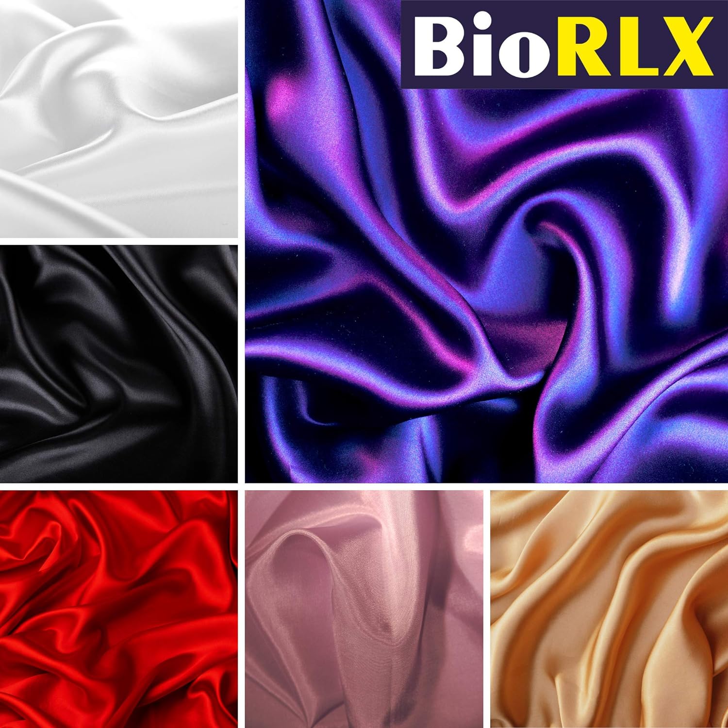 BioRLX Satin Pillow Case for Hair & Facial Skin to Prevent Wrinkles Hidden Zipper (Plum, 1)