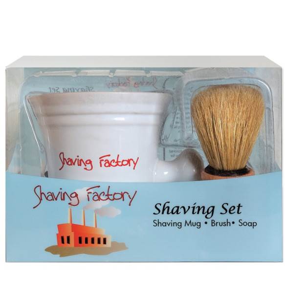 The Shave Factory Shaving Mug Set - Classic White Mug