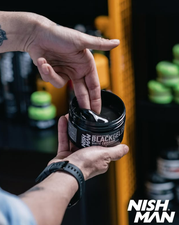 Nishman Black Gel Hair Dye - Full Coverage White Hair 300Ml