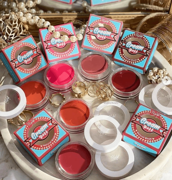 RUDE Cream Puff Natural Blush Display Set - 72 pcs