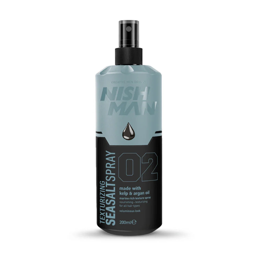 Nishman Sea Salt Spray With Kelp And Argan Oil - Natural Texture And Volume Booster For Hair