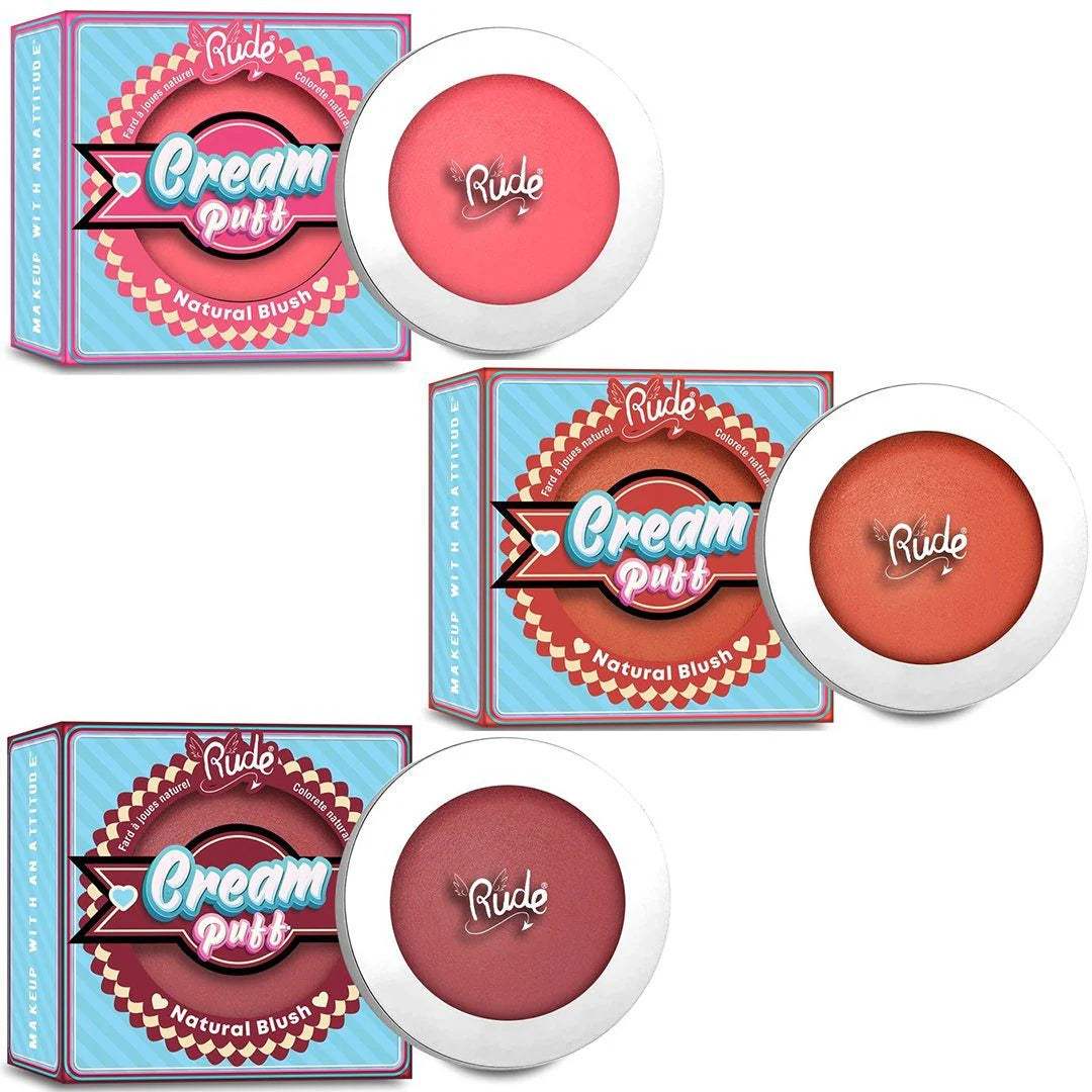 RUDE Cream Puff Natural Blush Display Set - 72 pcs