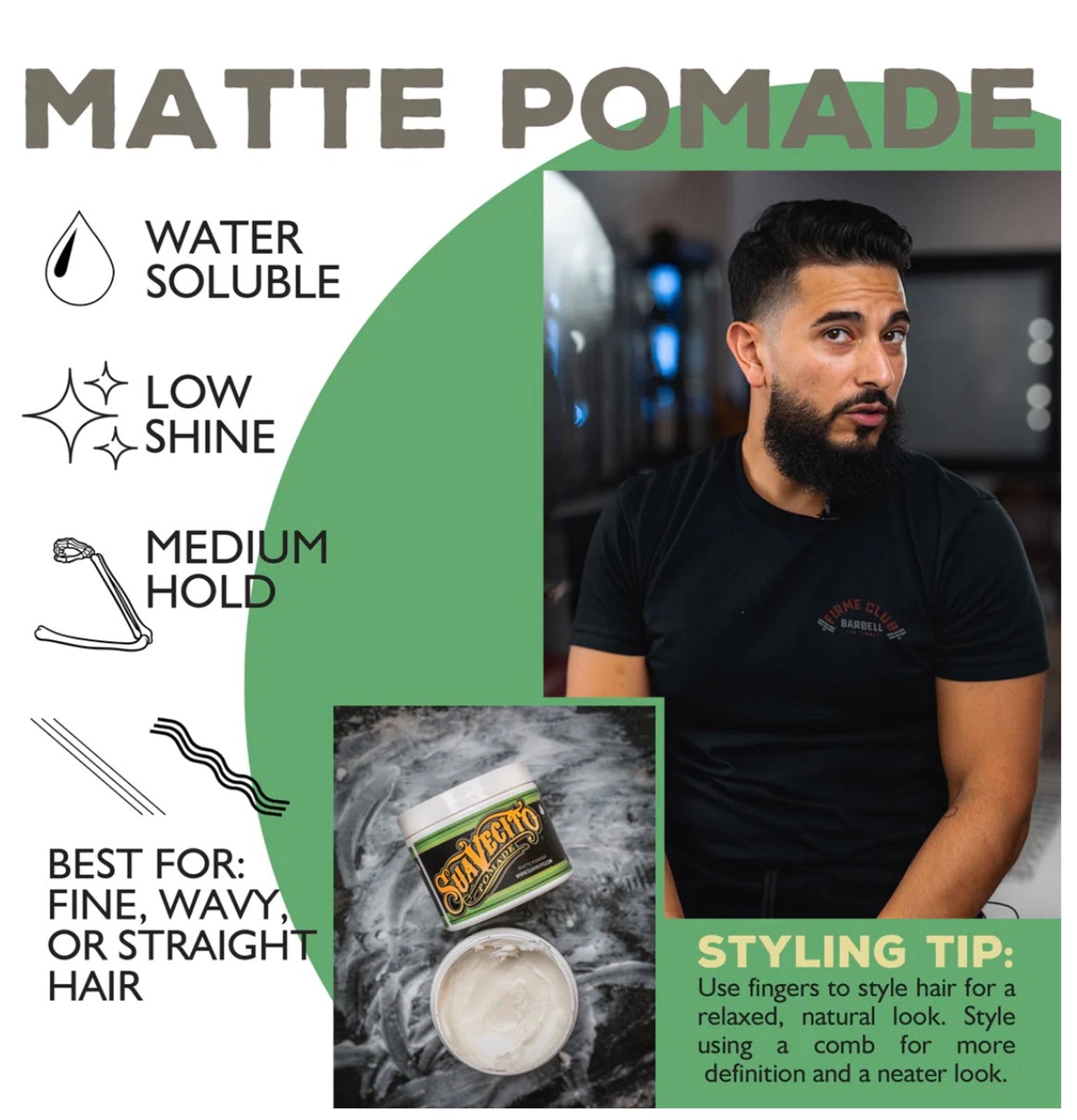Suavecito Matte Pomade, 4 Oz.
