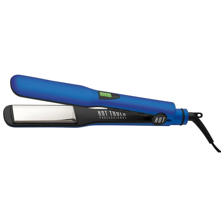Hot Tools Radiant Blue 1" Digital Salon Flat Iron-Titanium