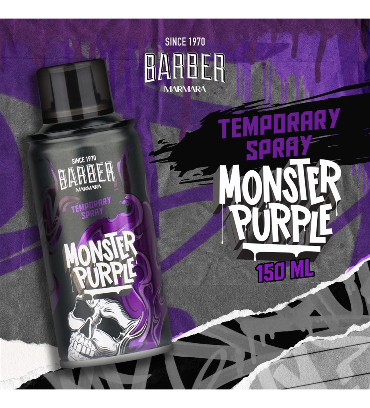 Marmara Barber Barber Hair Color Spray 150 Ml Monstruo Púrpura