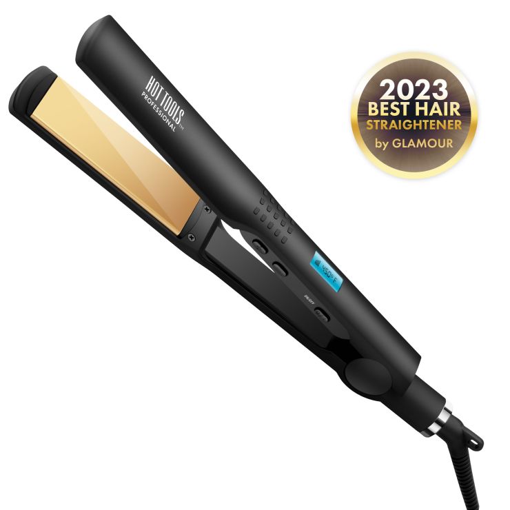 Hot Tools Black 1-1/4" Nano Ceramic Micro-Shine Salon Flat Iron
