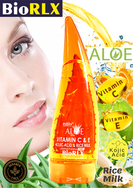 Biorlx Aloe Vera + Vitamina C y E + Ácido Kójico Y Gel De Leche De Arroz 250Ml