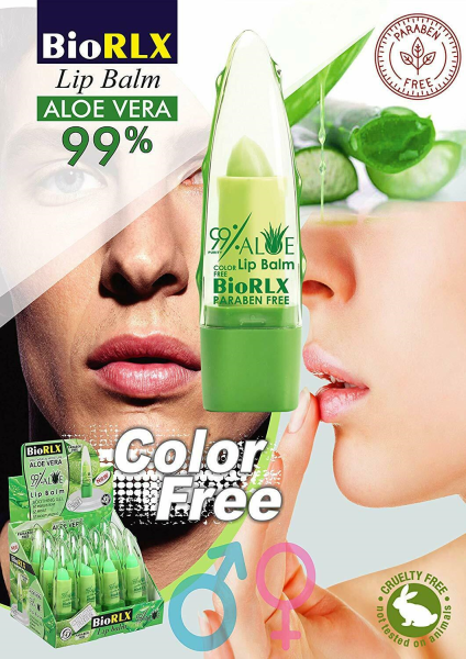 Biorlx %99 Bálsamo labial de aloe vera sin color