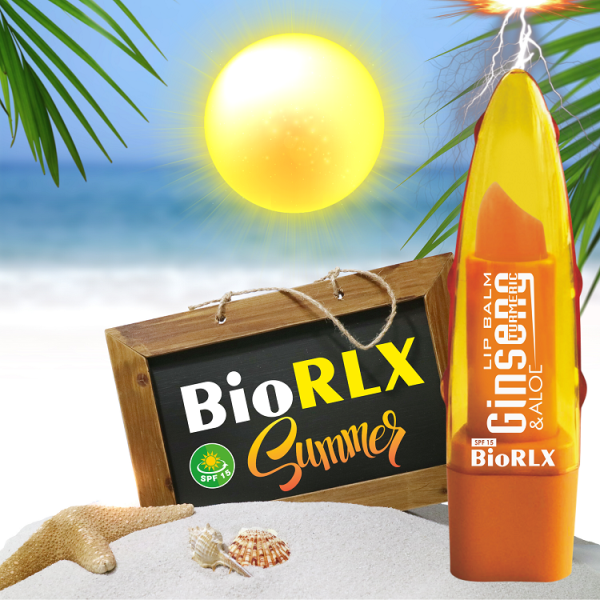 Biorlx Ginseng & Turmeric (Curcumin) With Aloe Vera Lip Balm Spf15, Color Free, Paraben Free