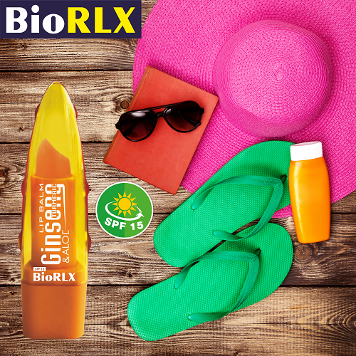 Biorlx Ginseng & Turmeric (Curcumin) With Aloe Vera Lip Balm Spf15, Color Free, Paraben Free