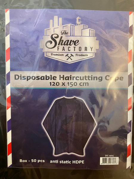 Cape noire jetable The Shave Factory - 30 ct