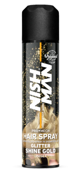 Nishman Glitter Hair Spray Gold Gold