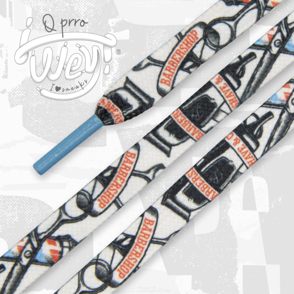 Qprrowey Pair Of Printed Shoelaces Barber Prro - S28