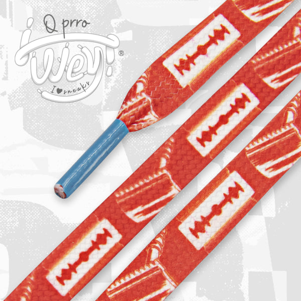 Qprrowey Pair Of Printed Shoelaces Sharp Barber - S33