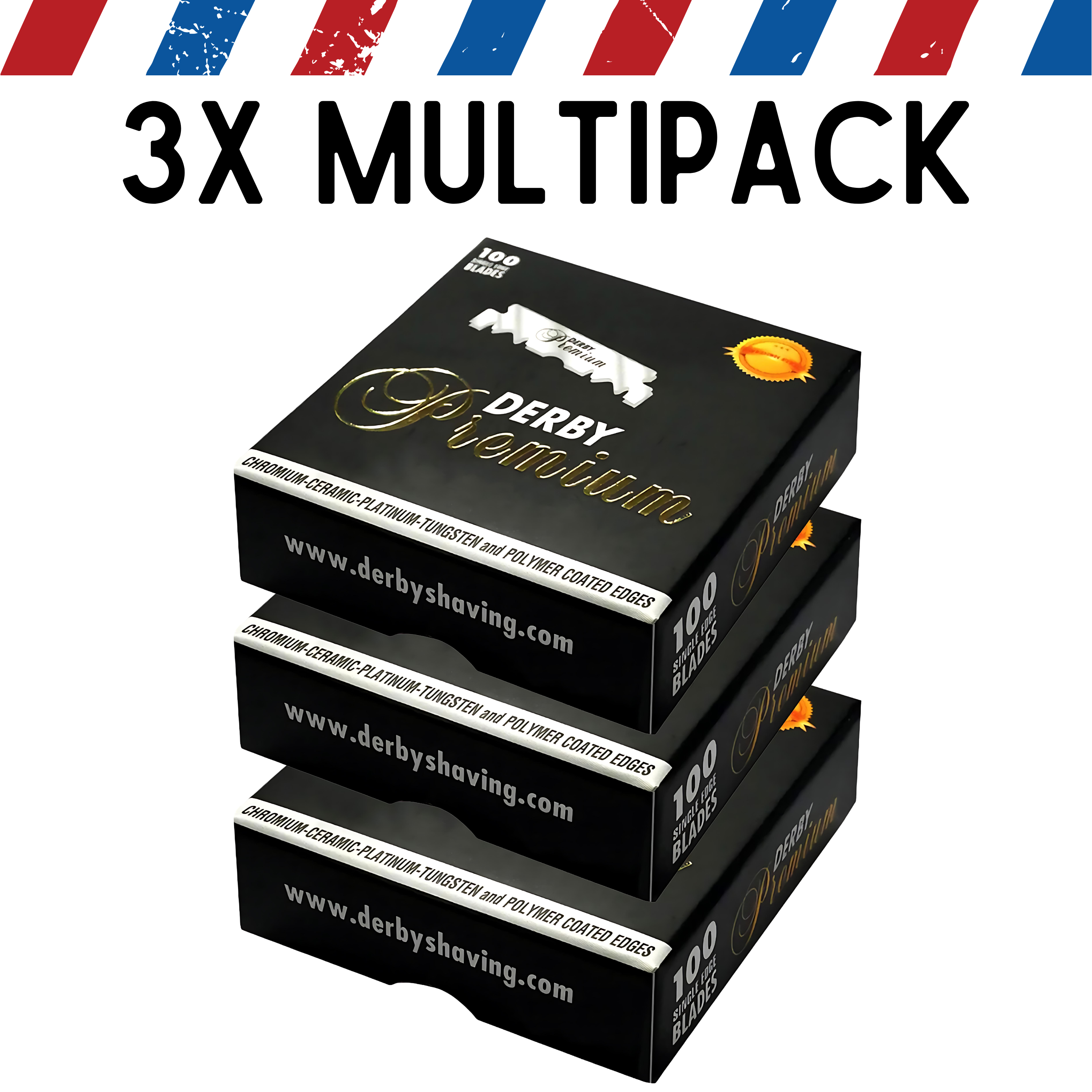 Lames de rasoir Derby à bord unique 100 pièces - Premium