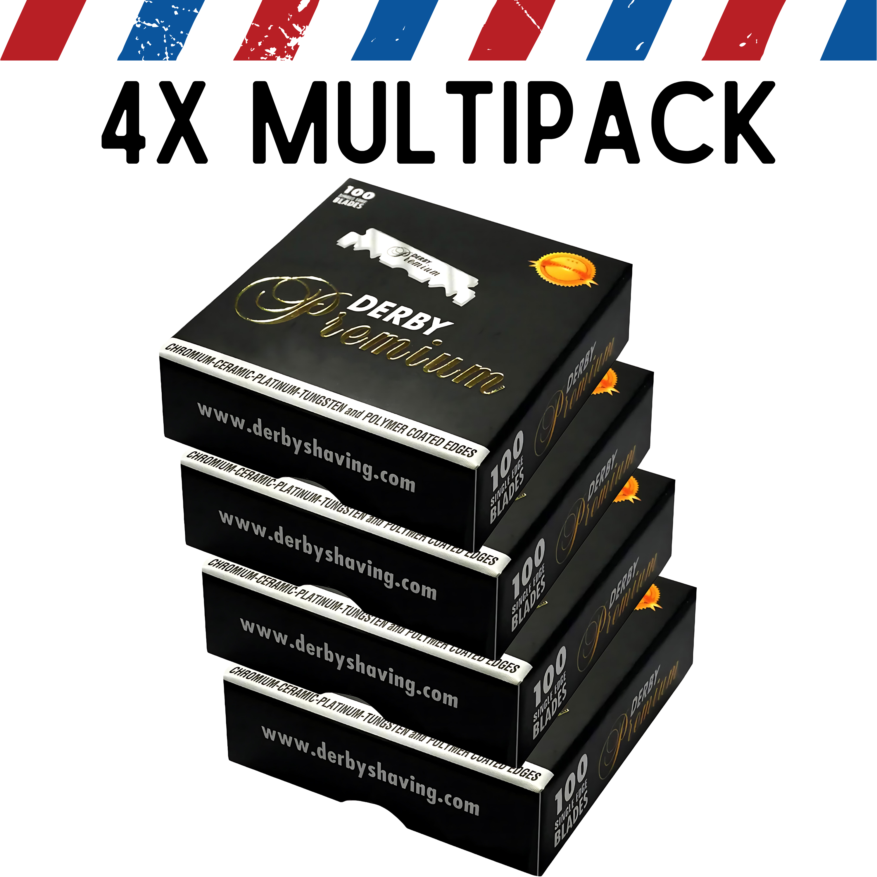 Lames de rasoir Derby à bord unique 100 pièces - Premium