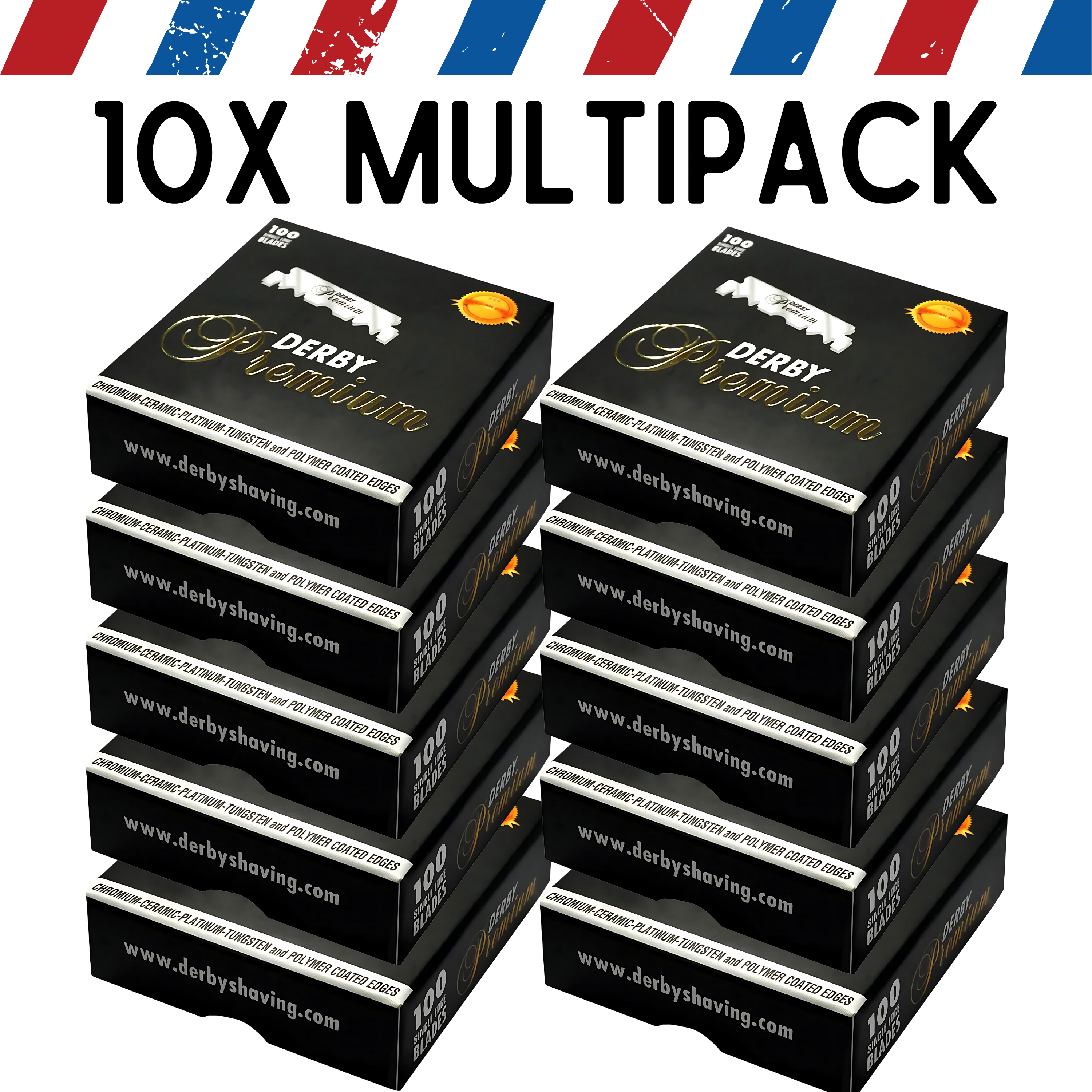 Lames de rasoir Derby à bord unique 100 pièces - Premium