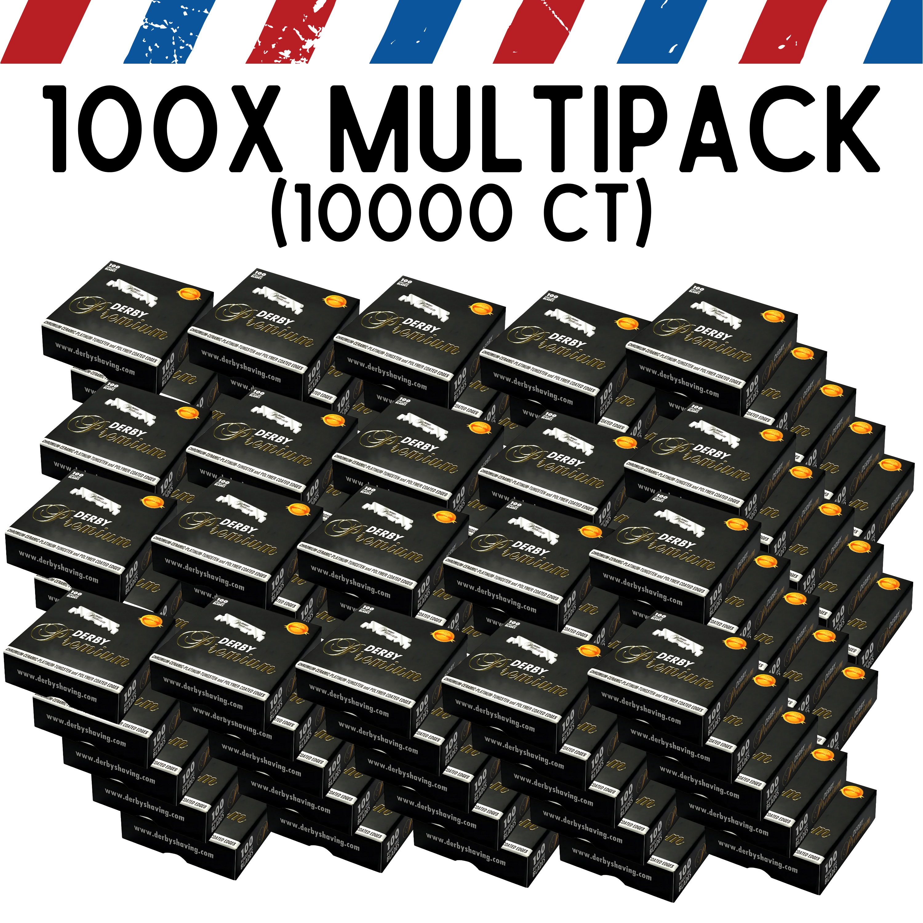 Lames de rasoir Derby à bord unique 100 pièces - Premium