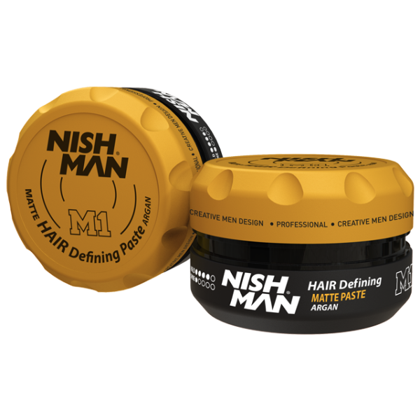Nishman Hair Styling M1 Defining Paste 100Ml - Strong Hold Hair Pomade For Men - Matte Finish Hair Wax For Textured Styles - Salon Quality Hair Product