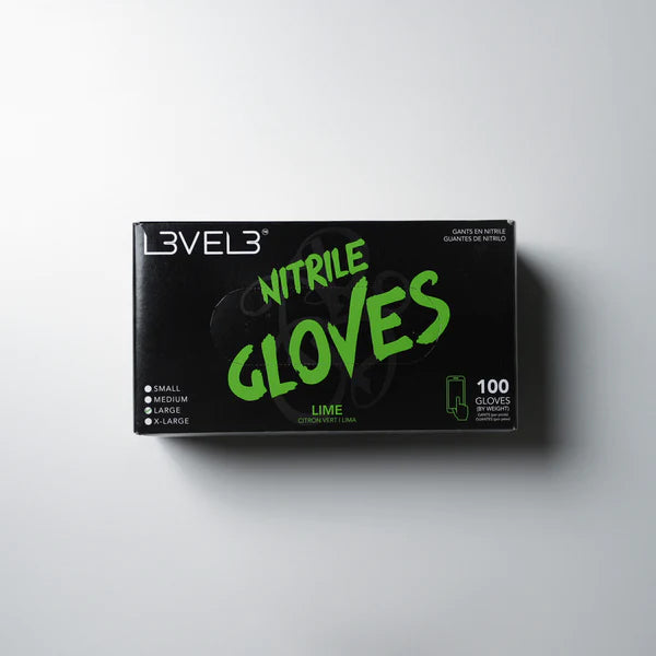 LV3 Nitrile Gloves (100ct) - Lime Large Large