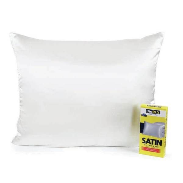 Biorlx Satin Pillow Case - White Luxurious Silk Pillowcase For Skin And Hair - Hypoallergenic And Anti-Wrinkle Bedding Option