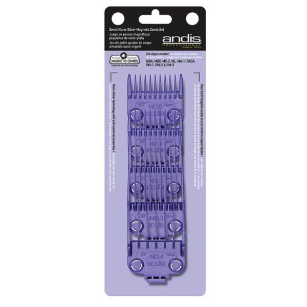 Andis Nano Silver Magnetic Attachment 5-Combs, Small
