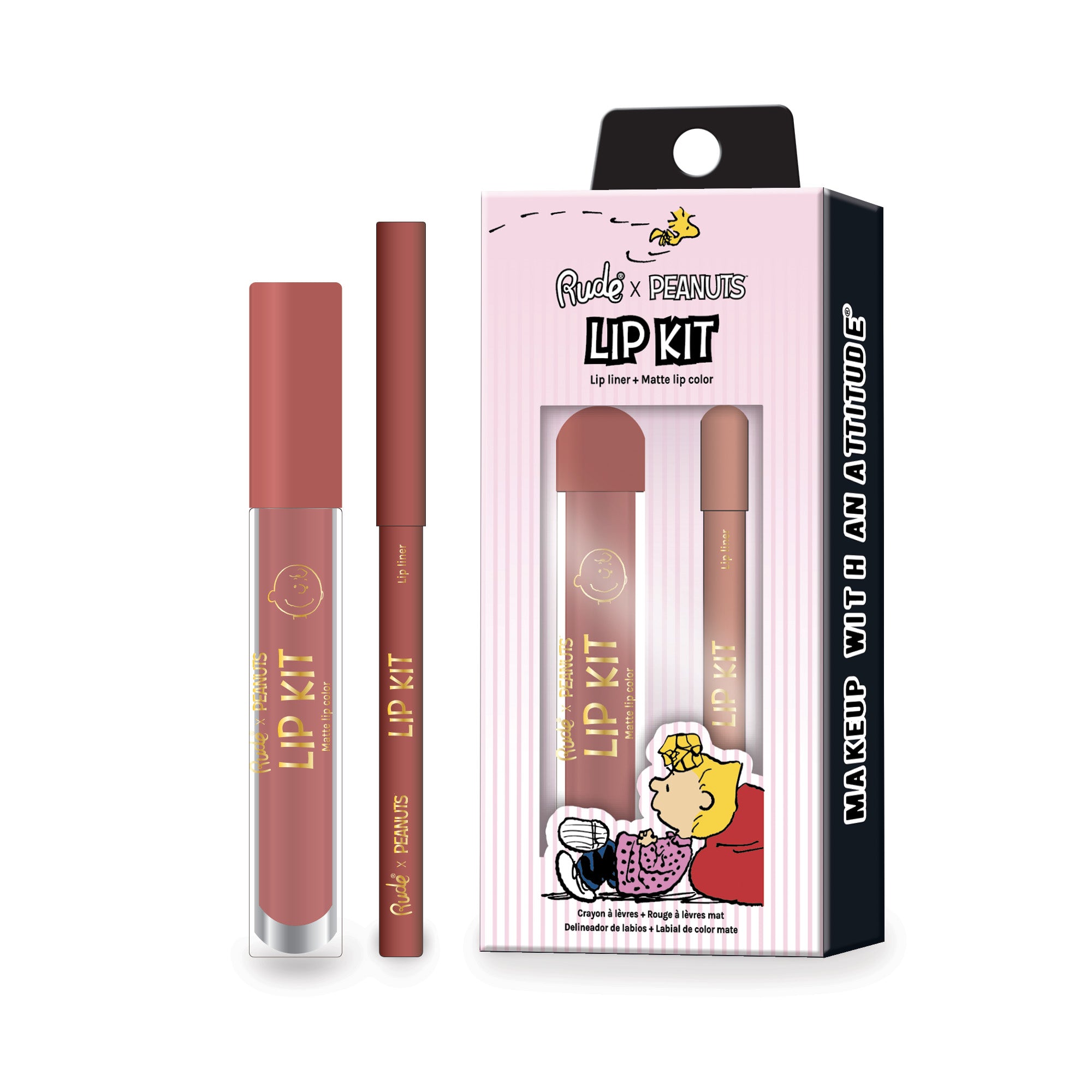 RUDE Peanuts Lip Kit - Lip Liner + Matte Lip Color