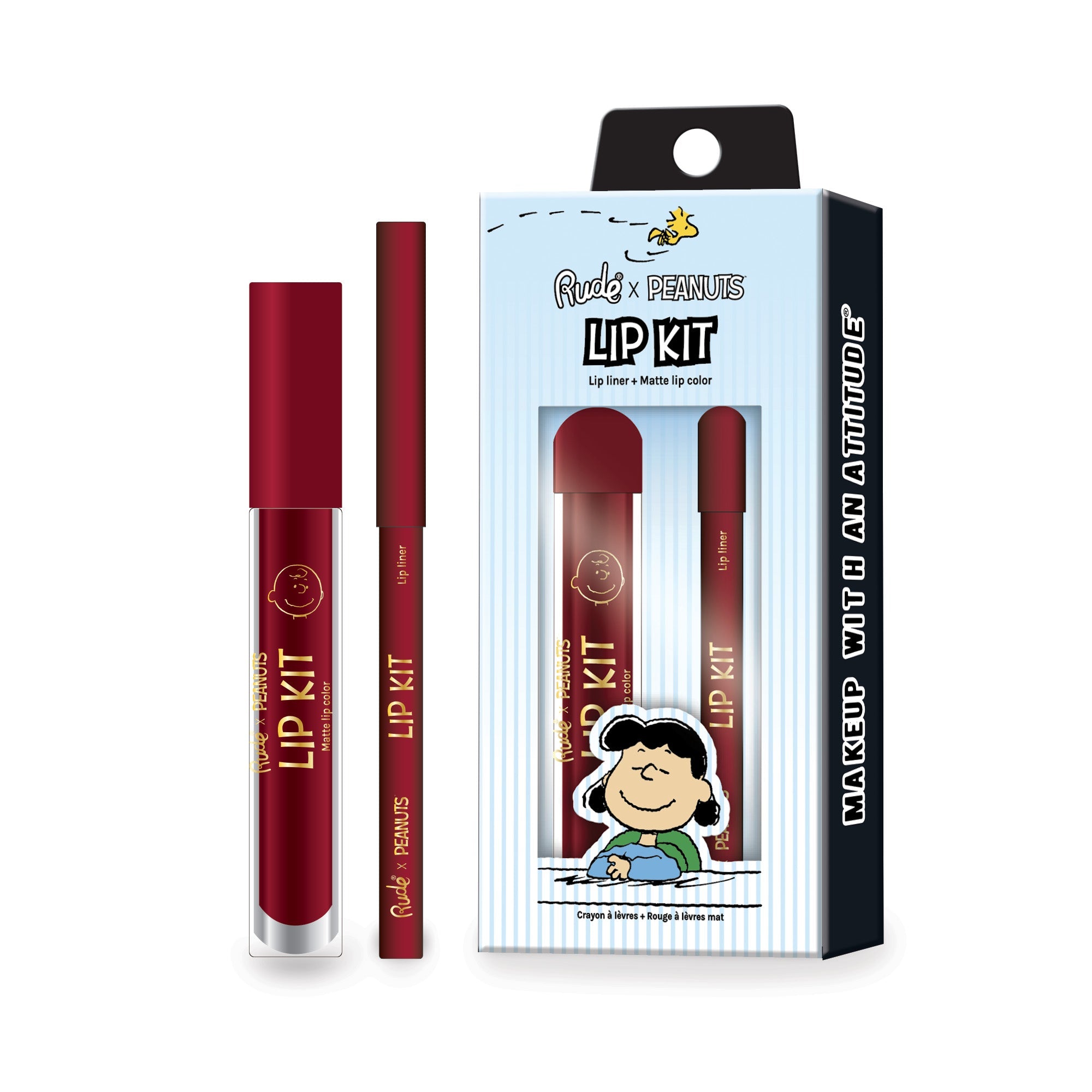 RUDE Peanuts Lip Kit - Lip Liner + Matte Lip Color