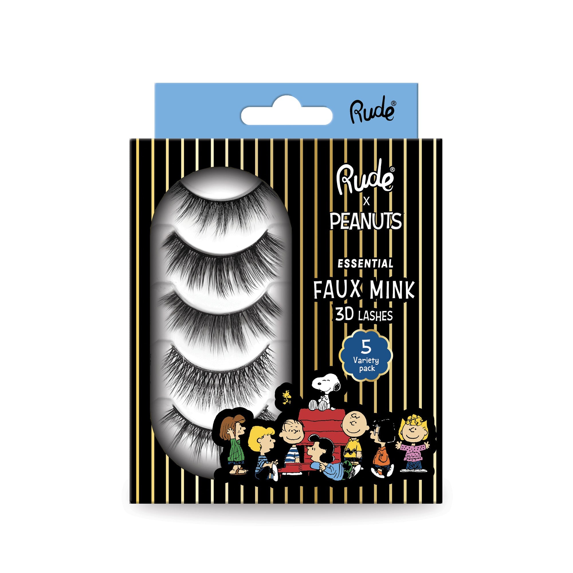 RUDE Peanuts Essential Faux Mink 3D Lashes - 5-pack