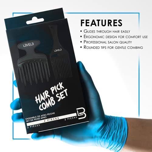 LV3 HAIR PICK COMB SET 2PCS