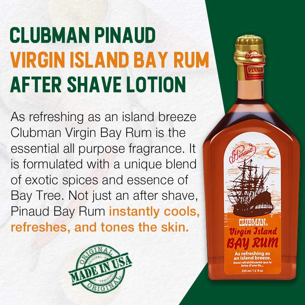 CLUBMAN Virgin Island Bay Rum, 12 oz