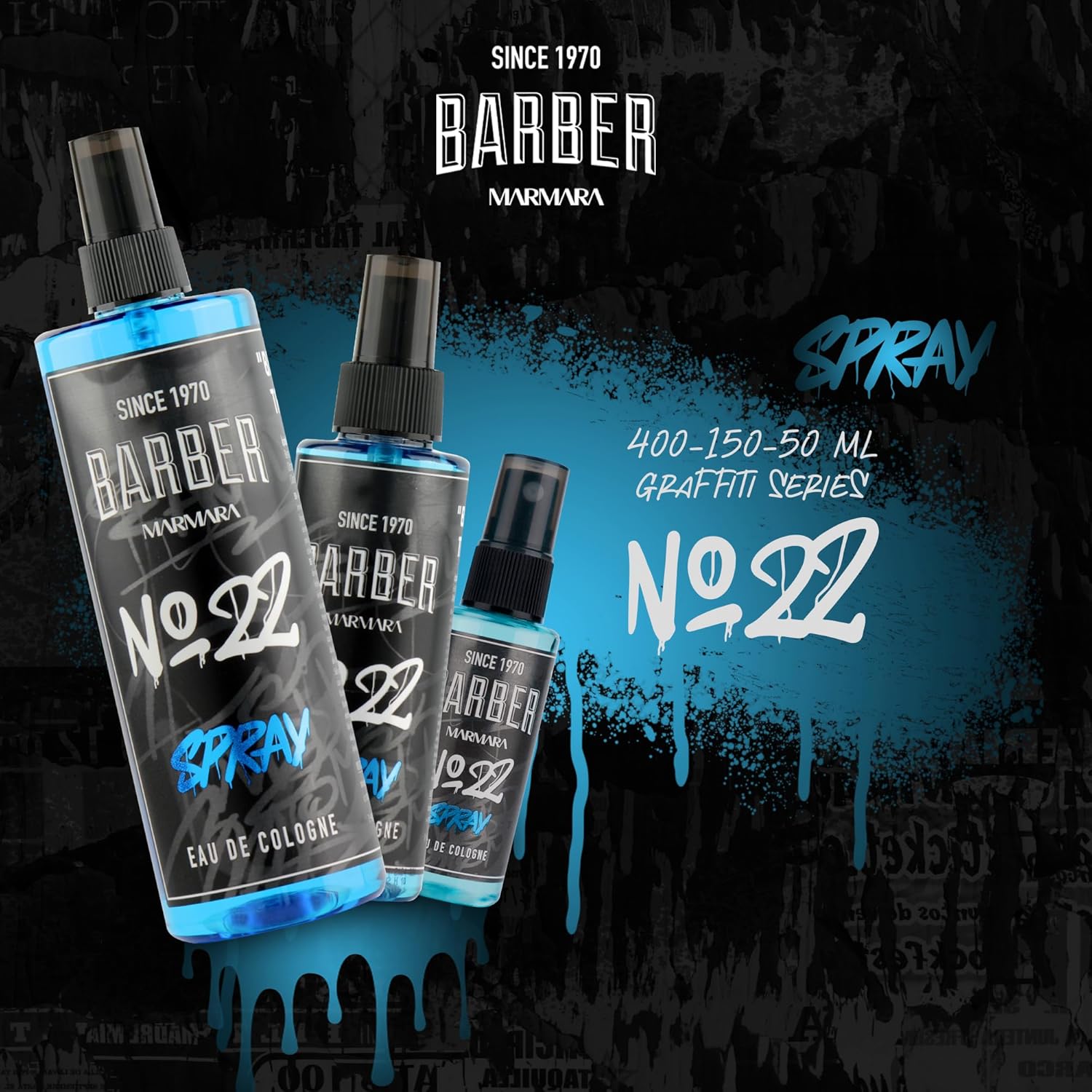 Marmara Barber Après-rasage Cologne - Présentoir 50 ml 35 pièces Spray