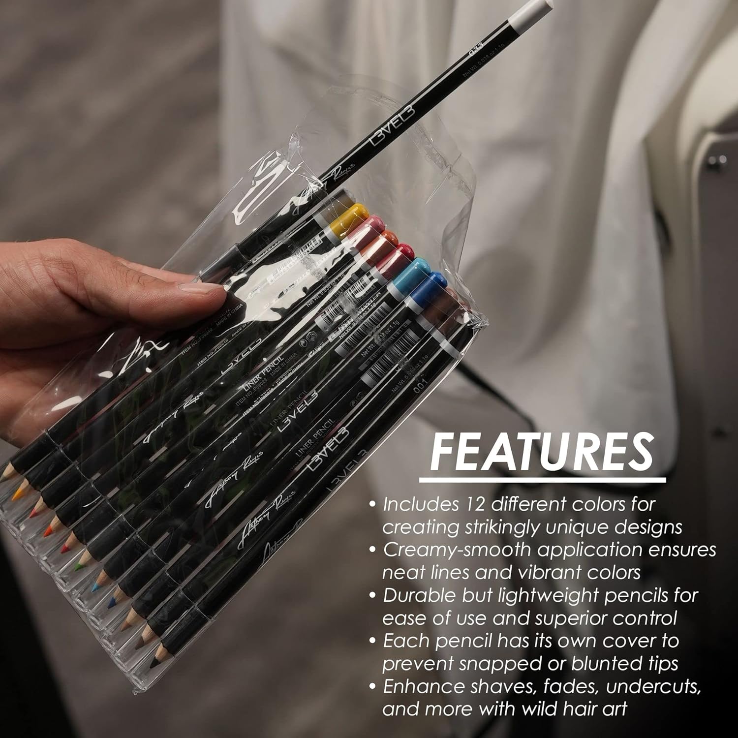 LV3 12PK LINER PENCILS ASSORTED COLORS